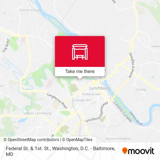 Federal St. & 1st. St. map
