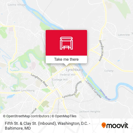 Fifth St. & Clay St. (Inbound) map