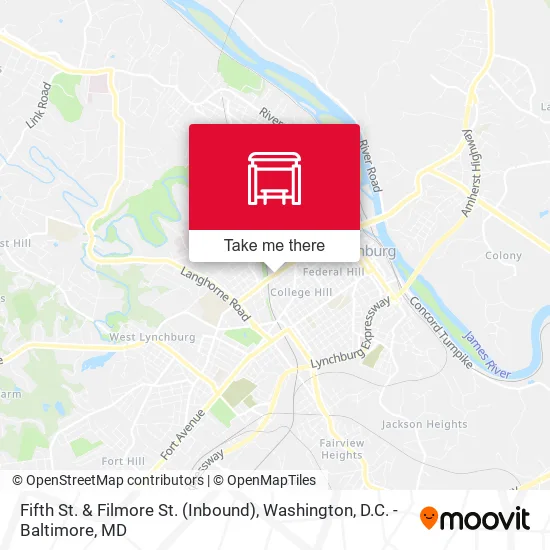 Fifth St. & Filmore St. (Inbound) map