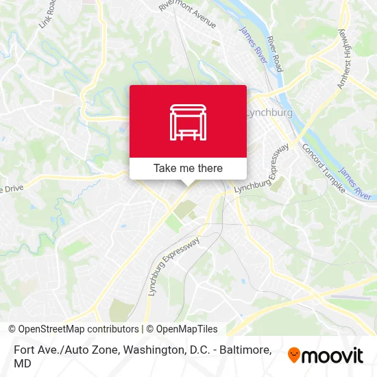 Fort Ave./Auto Zone map