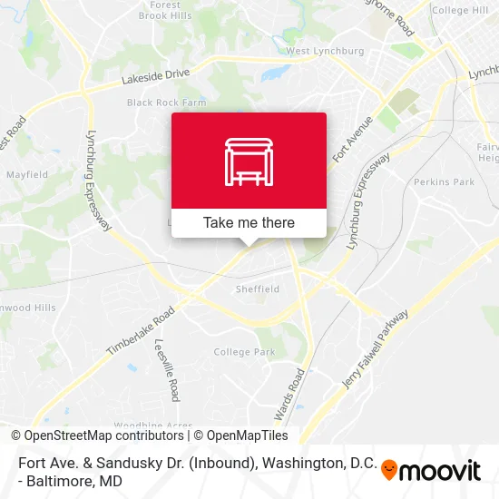Fort Ave. & Sandusky Dr. (Inbound) map