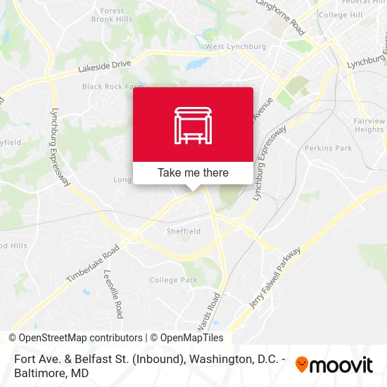 Fort Ave. & Belfast St. (Inbound) map