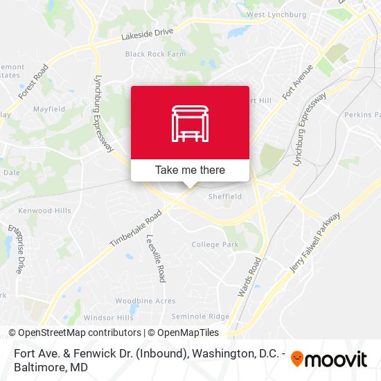 Mapa de Fort Ave. & Fenwick Dr. (Inbound)