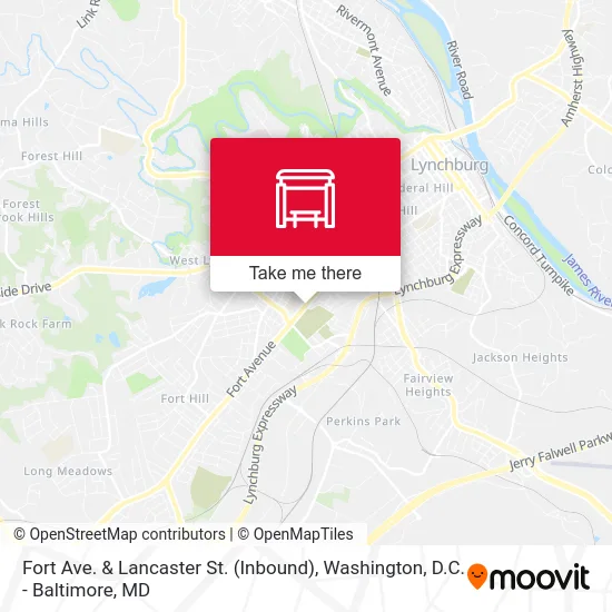 Fort Ave. & Lancaster St. (Inbound) map