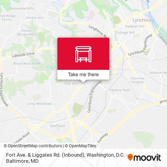 Fort Ave. & Liggates Rd. (Inbound) map