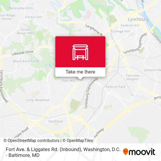 Fort Ave. & Liggates Rd. (Inbound) map