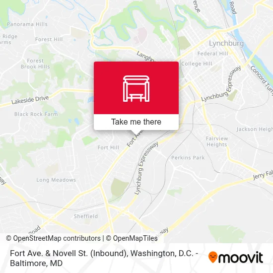 Fort Ave. & Novell St. (Inbound) map