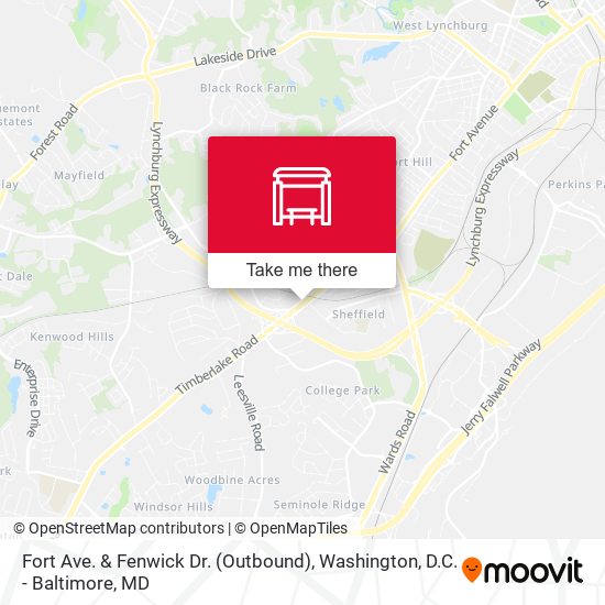 Fort Ave. & Fenwick Dr. (Outbound) map