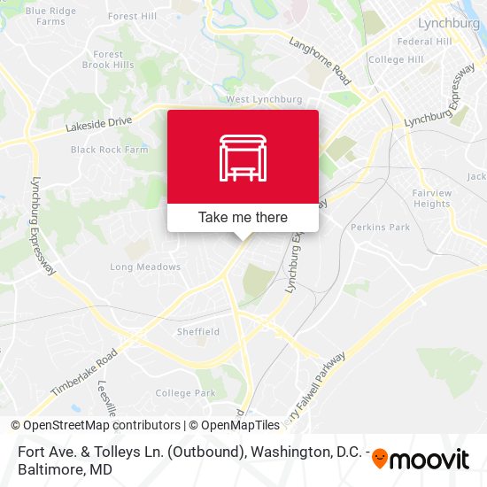 Mapa de Fort Ave. & Tolleys Ln. (Outbound)