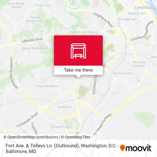 Fort Ave. & Tolleys Ln. (Outbound) map