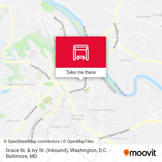 Grace St. & Ivy St. (Inbound) map