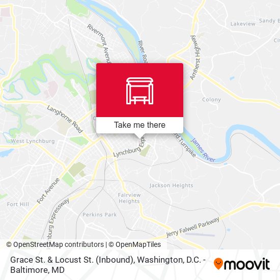 Grace St. & Locust St. (Inbound) map