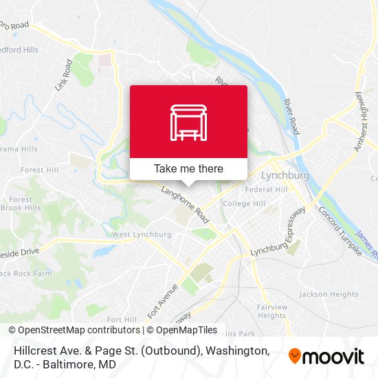 Hillcrest Ave. & Page St. (Outbound) map