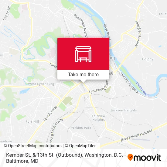 Kemper St. & 13th St. (Outbound) map