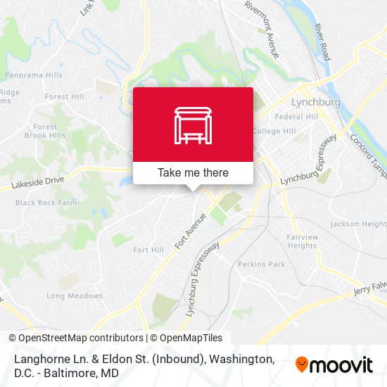 Langhorne Ln. & Eldon St. (Inbound) map