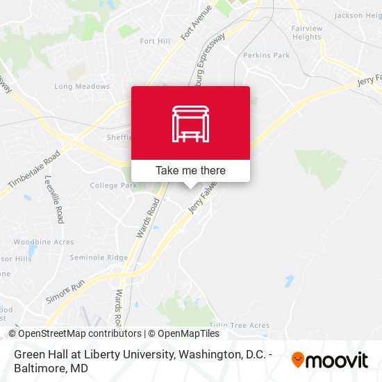 Green Hall at Liberty University map