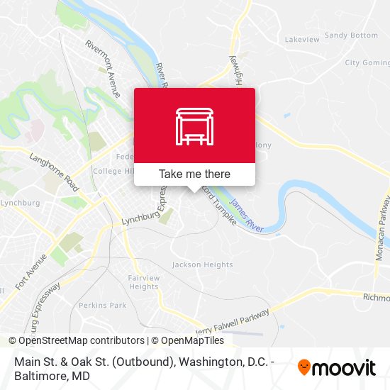 Mapa de Main St. & Oak St. (Outbound)