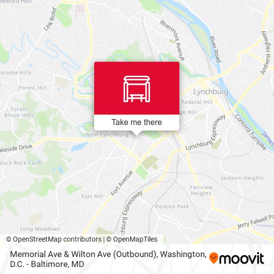 Mapa de Memorial Ave & Wilton Ave (Outbound)
