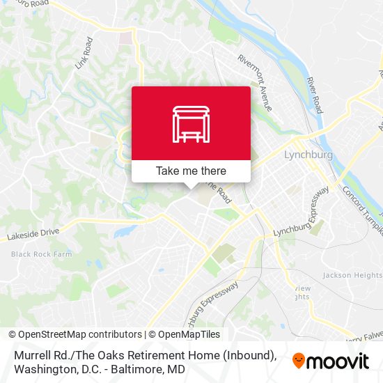 Mapa de Murrell Rd. / The Oaks Retirement Home (Inbound)