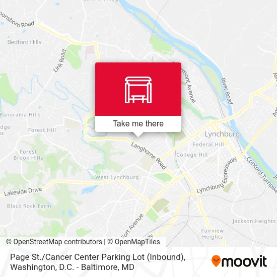Page St. / Cancer Center Parking Lot (Inbound) map