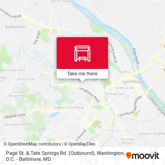 Page St. & Tate Springs Rd. (Outbound) map