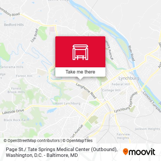 Page St./ Tate Springs Medical Center (Outbound) map