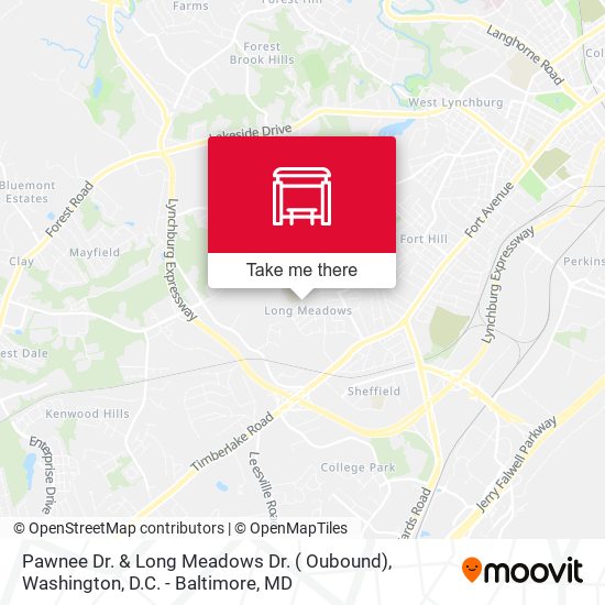 Mapa de Pawnee Dr. & Long Meadows Dr. ( Oubound)