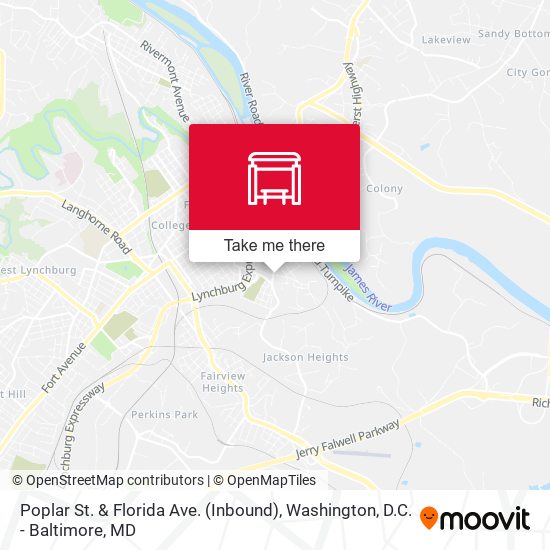 Mapa de Poplar St. & Florida Ave. (Inbound)