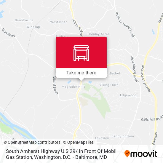 South Amherst Highway U.S 29/ In Front Of Mobil Gas Station map