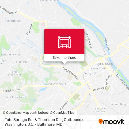 Mapa de Tate Springs Rd. & Thomson Dr. ( Outbound)