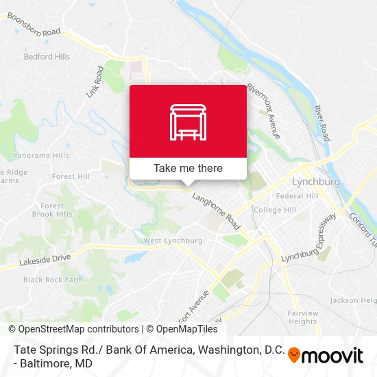 Tate Springs Rd./ Bank Of America map