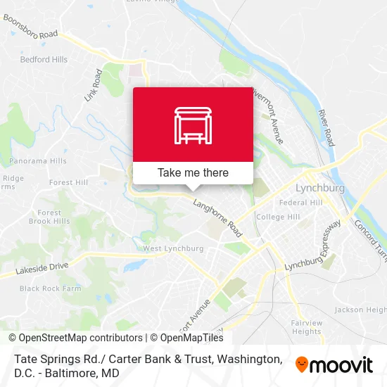 Tate Springs Rd./ Carter Bank & Trust map