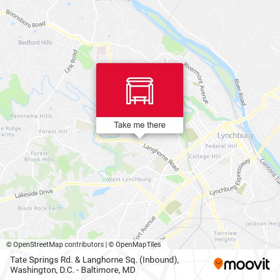 Mapa de Tate Springs Rd. & Langhorne Sq. (Inbound)
