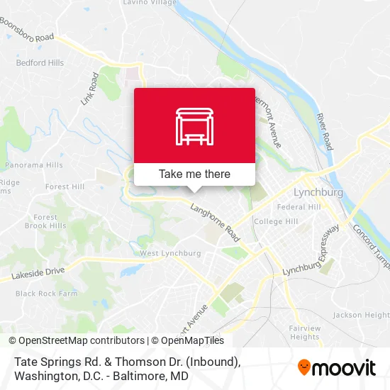 Tate Springs Rd. & Thomson Dr. (Inbound) map