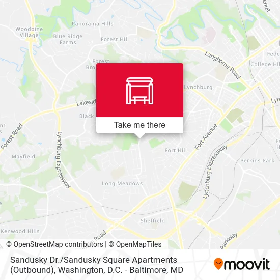 Sandusky Dr. / Sandusky Square Apartments (Outbound) map