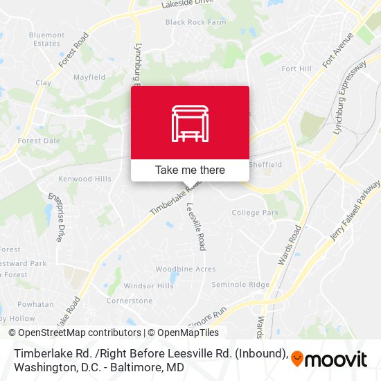Timberlake Rd. /Right Before Leesville Rd. (Inbound) map
