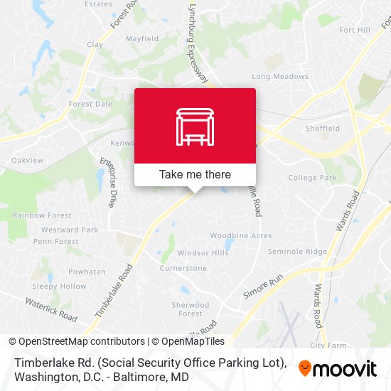 Timberlake Rd. (Social Security Office Parking Lot) map