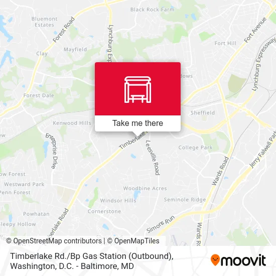 Timberlake Rd. / Bp Gas Station (Outbound) map