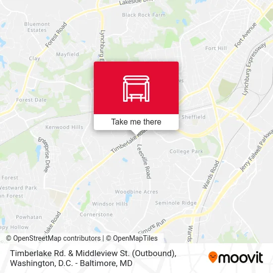 Timberlake Rd. &  Middleview St. (Outbound) map