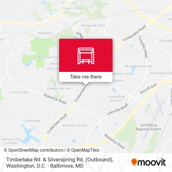 Timberlake Rd. & Silverspring Rd. (Outbound) map