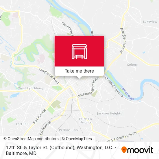 12th St. & Taylor St. (Outbound) map
