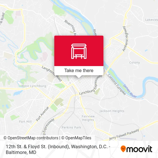 12th St. & Floyd St. (Inbound) map