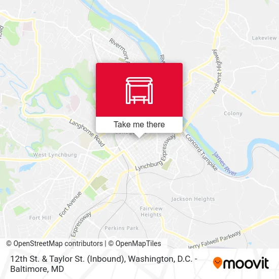 12th St. & Taylor St. (Inbound) map