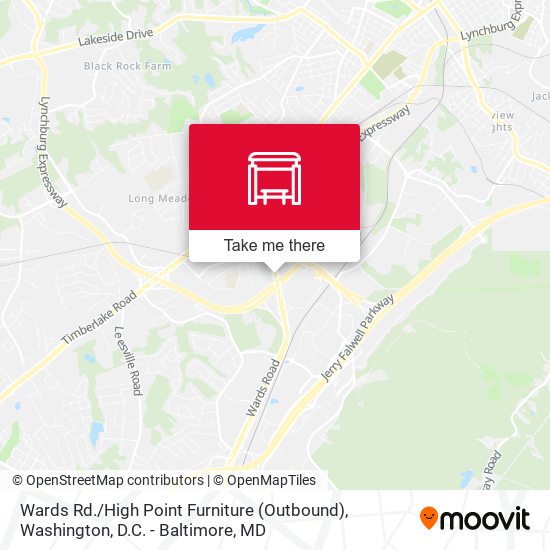 Mapa de Wards Rd. / High Point Furniture (Outbound)
