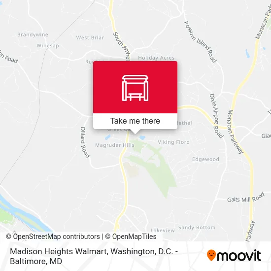 Madison Heights Walmart map