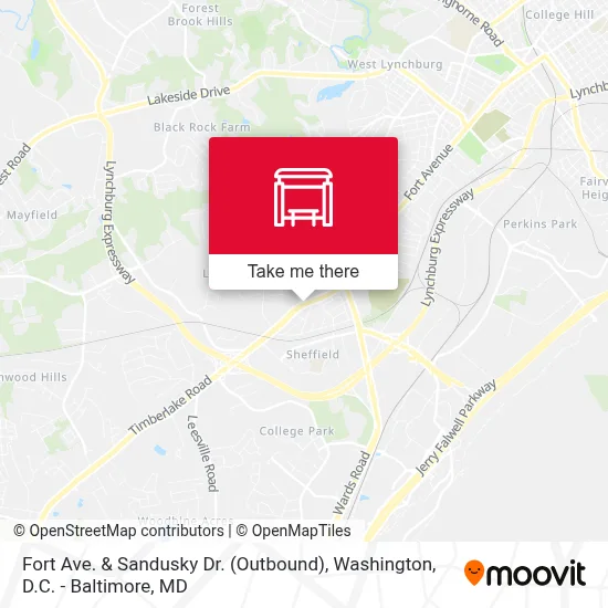 Fort Ave. & Sandusky Dr. (Outbound) map
