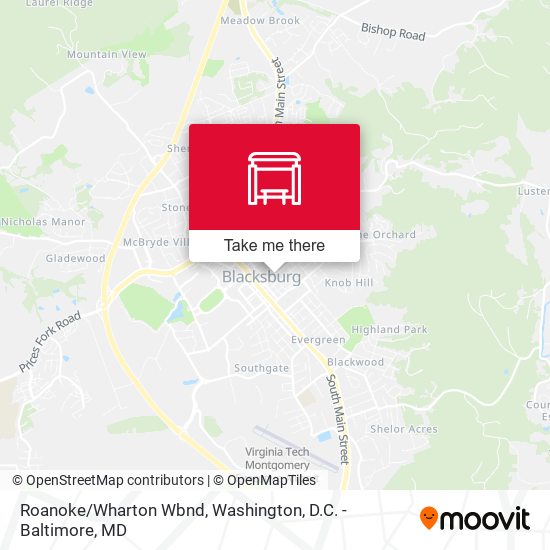 Roanoke/Wharton Wbnd map