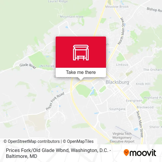 Prices Fork/Old Glade Wbnd map