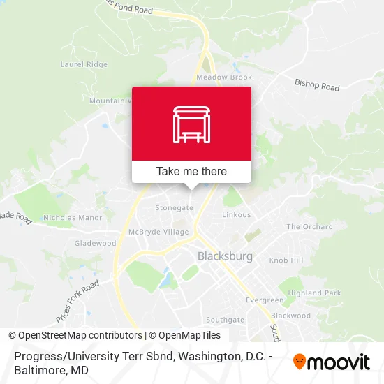 Progress/University Terr Sbnd map