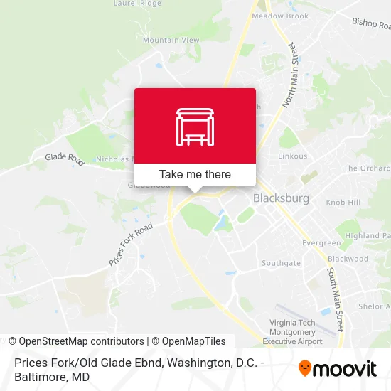 Prices Fork/Old Glade Ebnd map